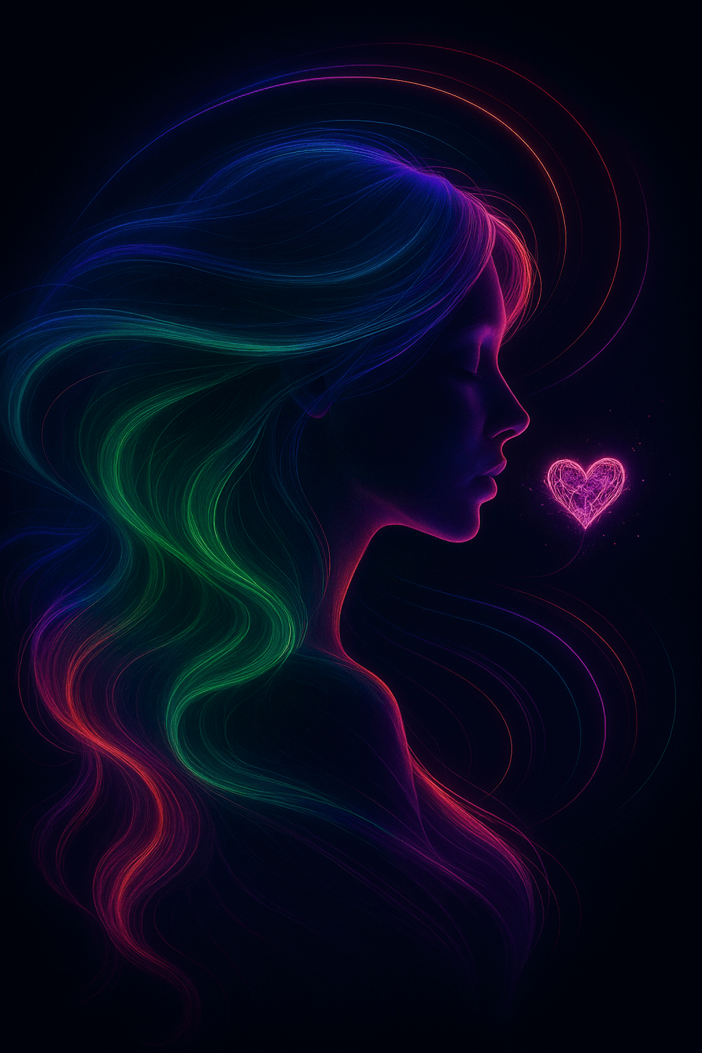 Neon-Line Energy Portrait Adaptive Glow Art Prompt Pack