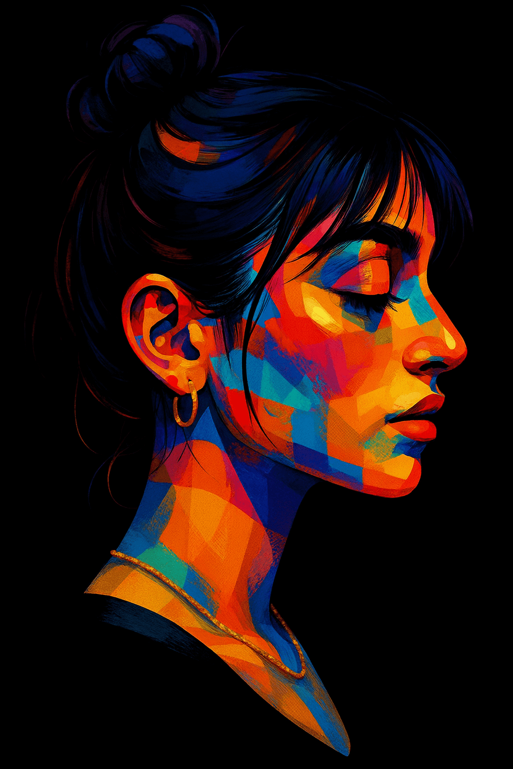 Vibrant Multicolor Abstract Portrait Generator Prompt Pack